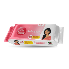 VelvetEase Cotton Sanitary Pads XL 18 Pads Pack