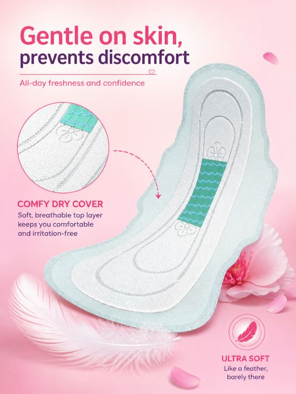 VelvetEase XL Ultra Thin Sanitary Napkins 6 Pads