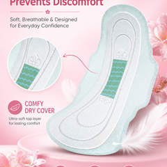 VelvetEase Cotton Sanitary Pads XL 18 Pads Pack