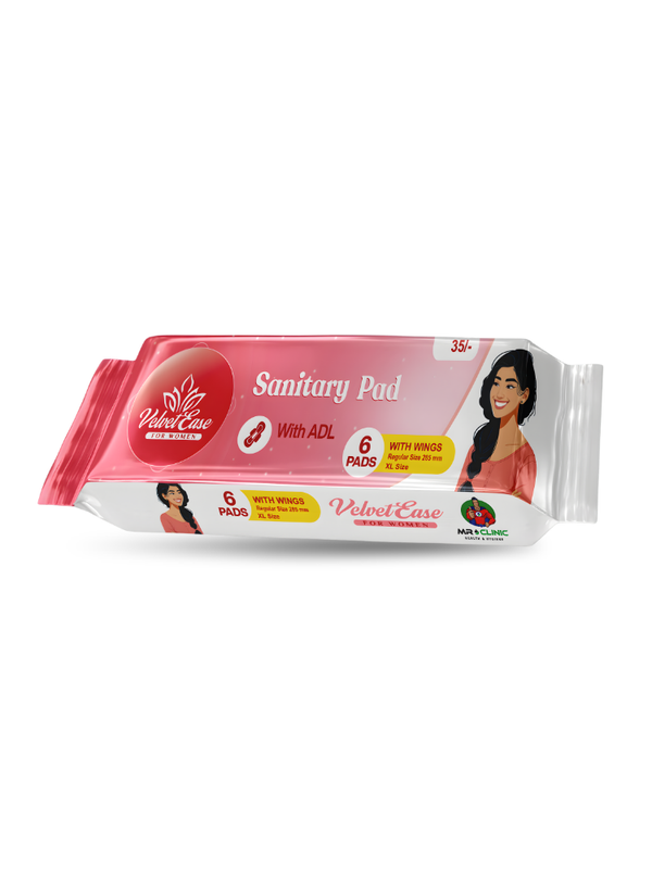 VelvetEase Cotton Sanitary Pads XL 6 Pads Pack