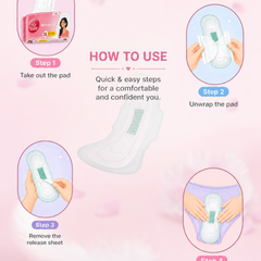 VelvetEase Cotton Sanitary Pads XL 6 Pads Pack