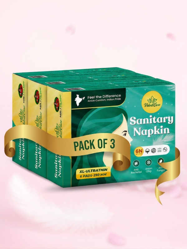 VelvetEase XL Ultra Thin Sanitary Napkins 6 Pads