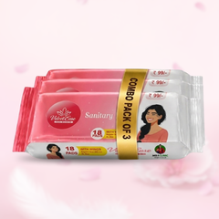 VelvetEase Cotton Sanitary Pads XL 18 Pads Pack