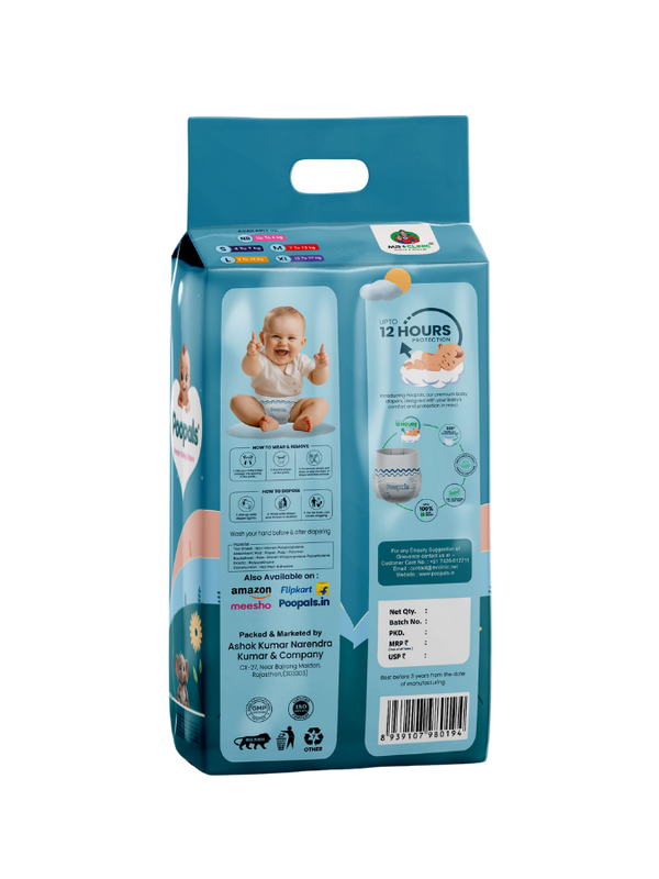 Poopals Premium Baby Diapers (M)