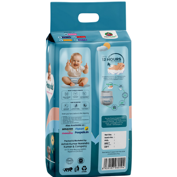 Poopals Premium Baby Diapers (XL)